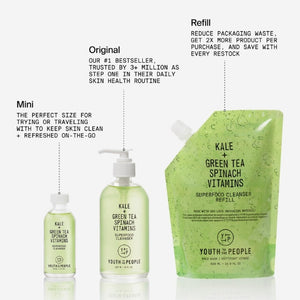 Youth To The People Superfood Facial Cleanser - Kale and Green Tea Cleanser - Gentle Face Wash, Makeup Remover + Pore Minimizer for All Skin Types - Vegan