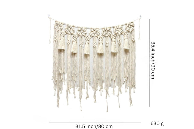 Hand Woven Tapestry Tassel Wall Hanging