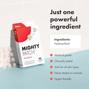 Hero Cosmetics Mighty Patch™  - Hydrocolloid Acne Pimple Patch for Covering Zits and Blemishes (72 Count)