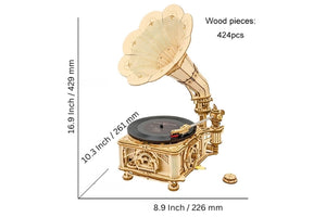 Hand Crank Classic Gramophone Wooden Puzzle