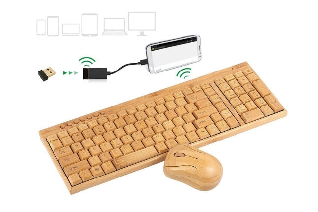 Bamboo keyboard and mouse