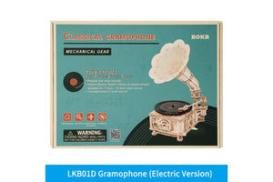 Hand Crank Classic Gramophone Wooden Puzzle