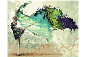 Ballerina in Green  - Painting by Numbers