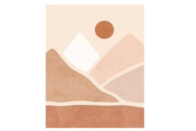 Neutral Boho Mountain Sun - Painting by Numbers