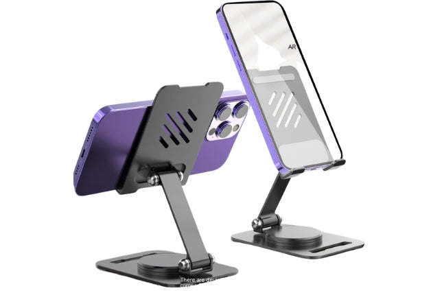 Foldable, rotating mobile phone holder