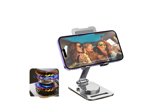 Foldable, rotating mobile phone holder