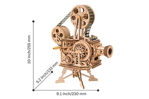 3D Wooden Puzzle - Hand Crank Projector