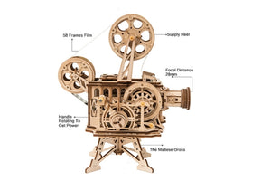 3D Wooden Puzzle - Hand Crank Projector